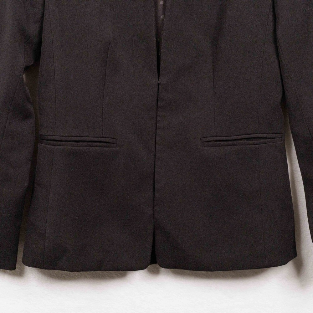 J CREW Broadway Collarless Tailored Blazer Jacket Office Corpcore Black Sz 00 - Picture 5 of 9